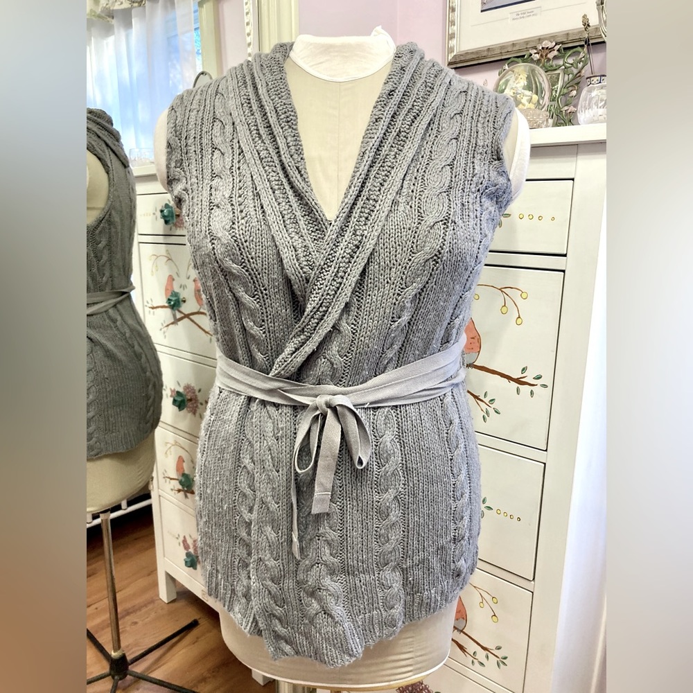 Guinevere Anthropologie silk/wool wrap sweater vest